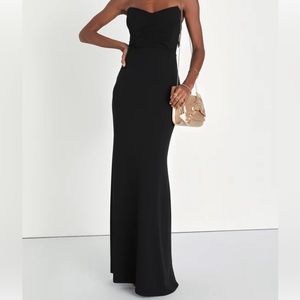 Strapless bustier mermaid maxi dress